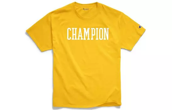 Champion Футболка прямого покроя, американская версия, унисекс, желтая