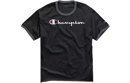 Champion Футболка унисекс, версия для США, черно-серая