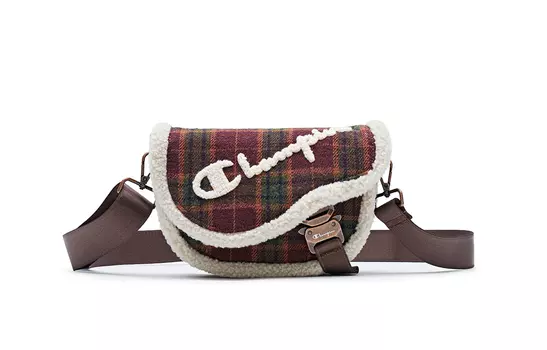 Champion Сумка через плечо из ткани, обычная, унисекс, темно-красная с косточкой