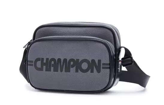 Champion Сумка через плечо из ткани унисекс, серо-черная/черная