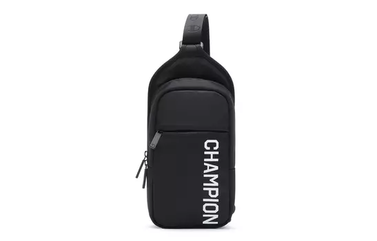 Champion Сумка-слинг из ткани, через плечо, обычная, унисекс, черная/темно-коричневая
