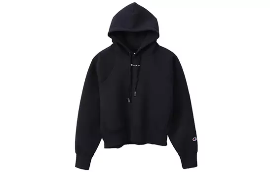 Champion Толстовка свободного кроя с капюшоном, японская версия, женская, темно-синяя