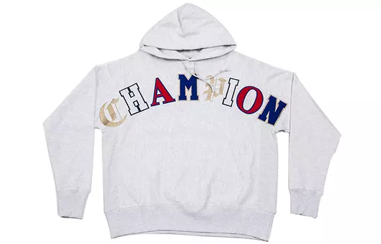 Champion Толстовка унисекс, версия для США, цвет белый-серый