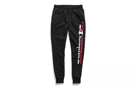 Champion Трикотажные спортивные штаны унисекс черные