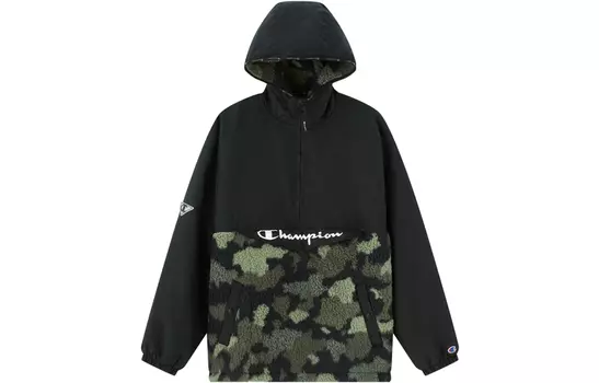 Champion Утепленная куртка FW22, версия унисекс, темно-зеленая, пэчворк, американская версия