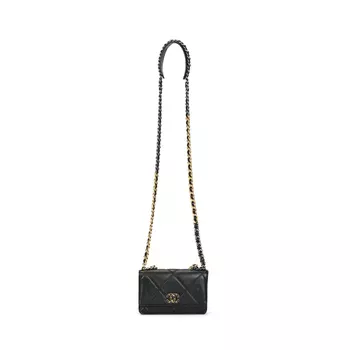 CHANEL 19 Кошелек на цепочке, черный