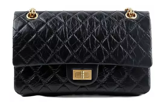 CHANEL 2.55 Переплетенные винтажные сумки из телячьей кожи с металлическими вставками, сумки через плечо, сумки среднего размера, женские, черные