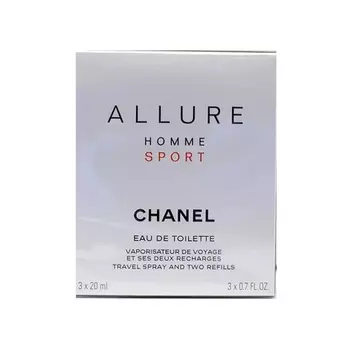 CHANEL Allure Homme Sport Туалетная вода-спрей для путешествий 3x20 мл 0,7 унции