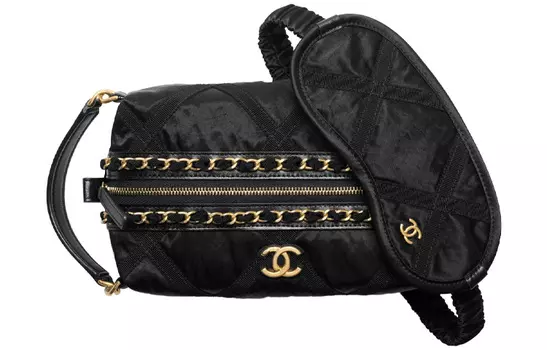 CHANEL Атласная косметичка унисекс, черная