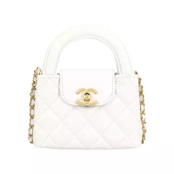 CHANEL Клатч из коровьей кожи, сумка на одно плечо, стандартная женская, белого цвета