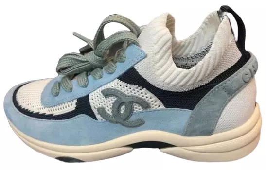 Кроссовки Chanel Lifestyle Female, голубой/светло-серый/черный