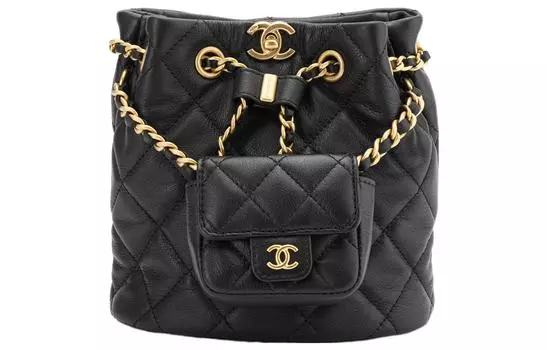 CHANEL Рюкзак Small Drawstring 23A Bucket Black AS3947