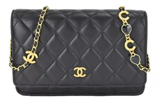 CHANEL Сумка-цепочка из овчины 22K Fall And Winter WOC, женская, через плечо, черная