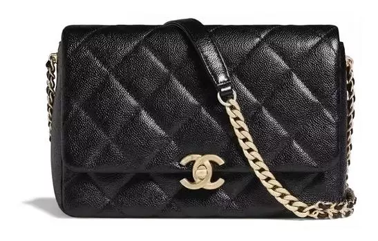 CHANEL Сумка-чехол из зернистой тисненой коровьей кожи, женская, через плечо, черная