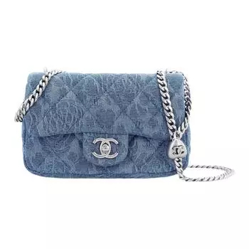 CHANEL Сумка через плечо 23P SS из выбеленного денима, маленькая женская сумка из выбеленного денима