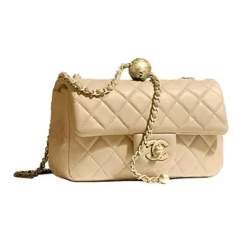 CHANEL Сумка через плечо Classic Flap CF Small Gold Ball из овчины, женская