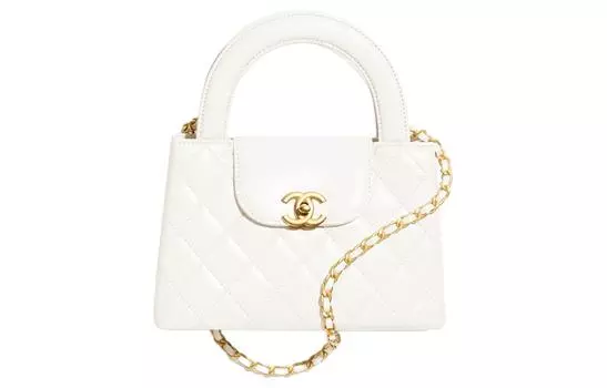 CHANEL Сумка через плечо из гладкой коровьей кожи, женская, белого цвета