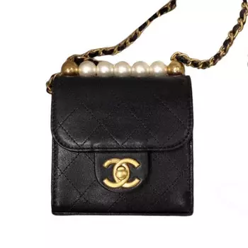 CHANEL Сумка через плечо из козьей кожи, женская, черная