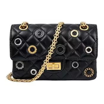 CHANEL Сумка через плечо из овчины 2.55, мини, женская, черная