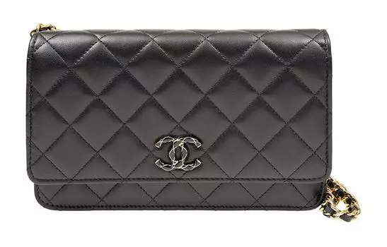 CHANEL Сумка через плечо из овчины WOC, женская, черная