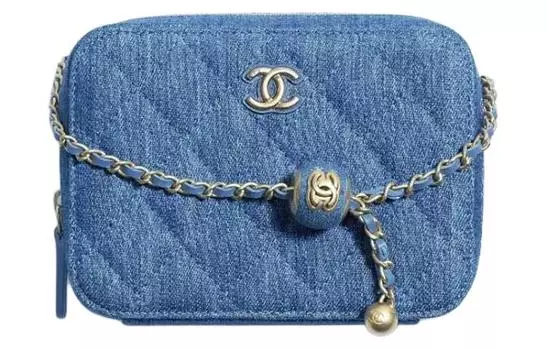 CHANEL Сумка для фотоаппарата Pearl Crush Denim, синяя