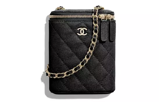 CHANEL Сумка для камеры, мобильного телефона, наплечная сумка, сумка через плечо, черная, женская, из телячьей кожи
