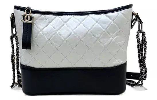 CHANEL Сумка-хобо Gabrielle из телячьей кожи, сумка через плечо, сумка среднего размера, белая женская