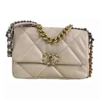 CHANEL Сумка из овчины, сумка через плечо, женская, цвет бежевый, абрикосовый, молочный чай, 19 сумок