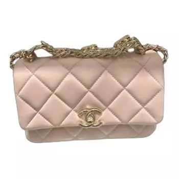 CHANEL Сумка-клапан из овчины, сумка через плечо, мини, женская, розовая