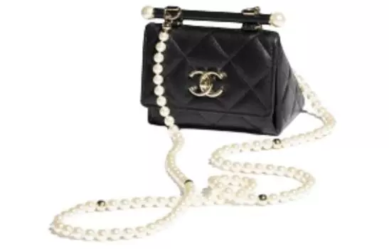 CHANEL Сумка-косичка из овчины для монет, сумка через плечо, женская, черная