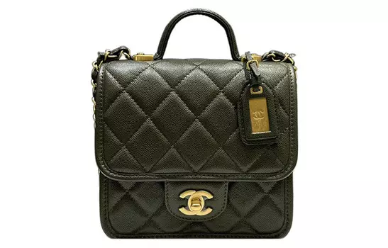 CHANEL Сумка-мессенджер из коровьей кожи 22 карата, осенне-зимняя, цвет тофу, женская, через плечо, кубинский зеленый