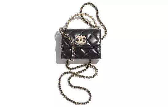 CHANEL Сумка-трансформер из яркой мятой овчины с искусственным жемчугом, сумка на плечо, сумка-трубы, женская, черная