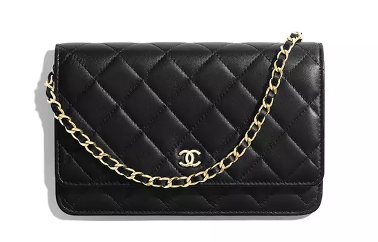 CHANEL Сумка WOC из овчины, через плечо, мини, женская, черная