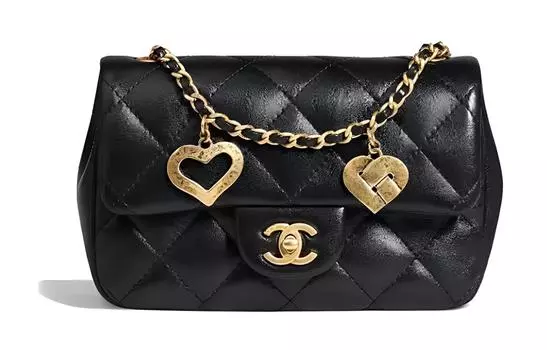 CHANEL Сумки через плечо из овчины, мини, женские, черные