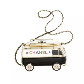 CHANEL Вечерняя сумочка из смолы, стекла, эмали и страз, сумка на плечо, обычная женская, черно-бело-золотая