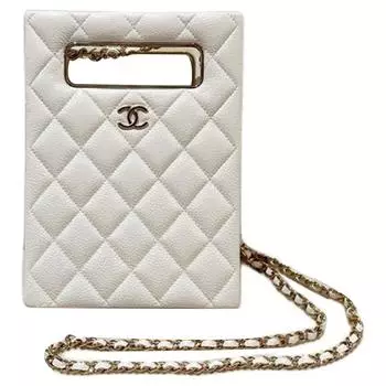 CHANEL Вечерняя сумочка, клатч, сумка через плечо, женская сумка из тисненой овчины, белая