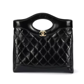 CHANEL Яркая женская сумка-трансформер Trumpets из овчины, черная, через плечо