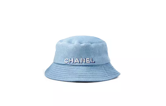 CHANEL Женская хлопковая панама синего цвета