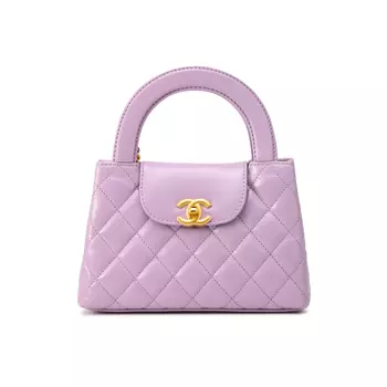 CHANEL Женская мини-сумка через плечо из телячьей кожи Taro Purple