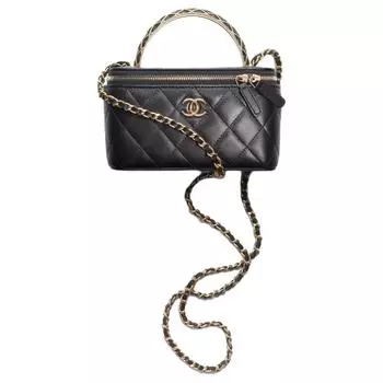 CHANEL Женская сумка-косичка из овчины, черная, через плечо
