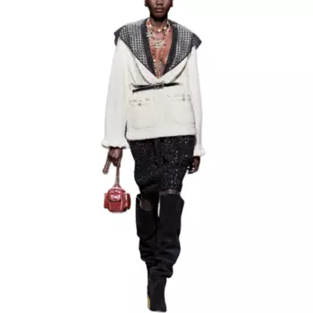 CHANEL Женский кашемировый свитер FW24 цвета слоновой кости