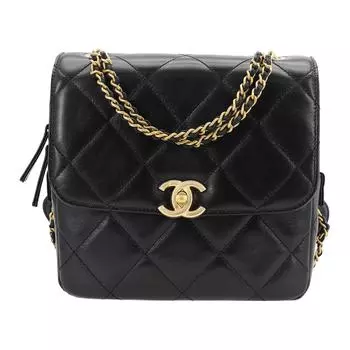 CHANEL Женский рюкзак из овчины 23P SS, черный