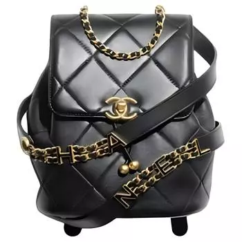 CHANEL Женский рюкзак из овчины, черный