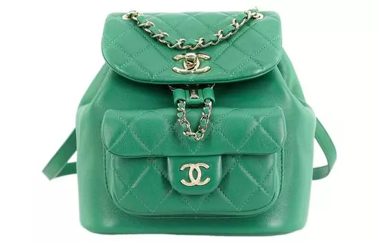 CHANEL Женский рюкзак из овчины Duma, цвет зеленый, 22A, ранняя осень