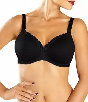 Chantelle Underwire Spacer Контурный бюстгальтер для кормления с U-образной спинкой и полной грудью, черный