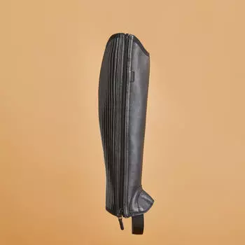 Краги кожаные Fouganza со складками, черный