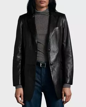Чарльз Кожаный Блейзер rag & bone, цвет Black