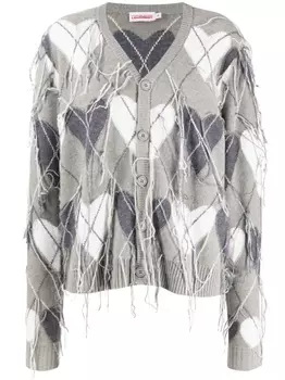 Charles Jeffrey Loverboy кардиган Guddle с узором аргайл, зеленый