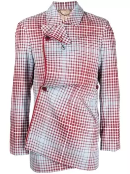 Charles Jeffrey Loverboy однобортный пиджак в клетку, синий