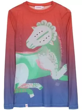 Charles Jeffrey Loverboy прозрачная футболка с графичным принтом, красный